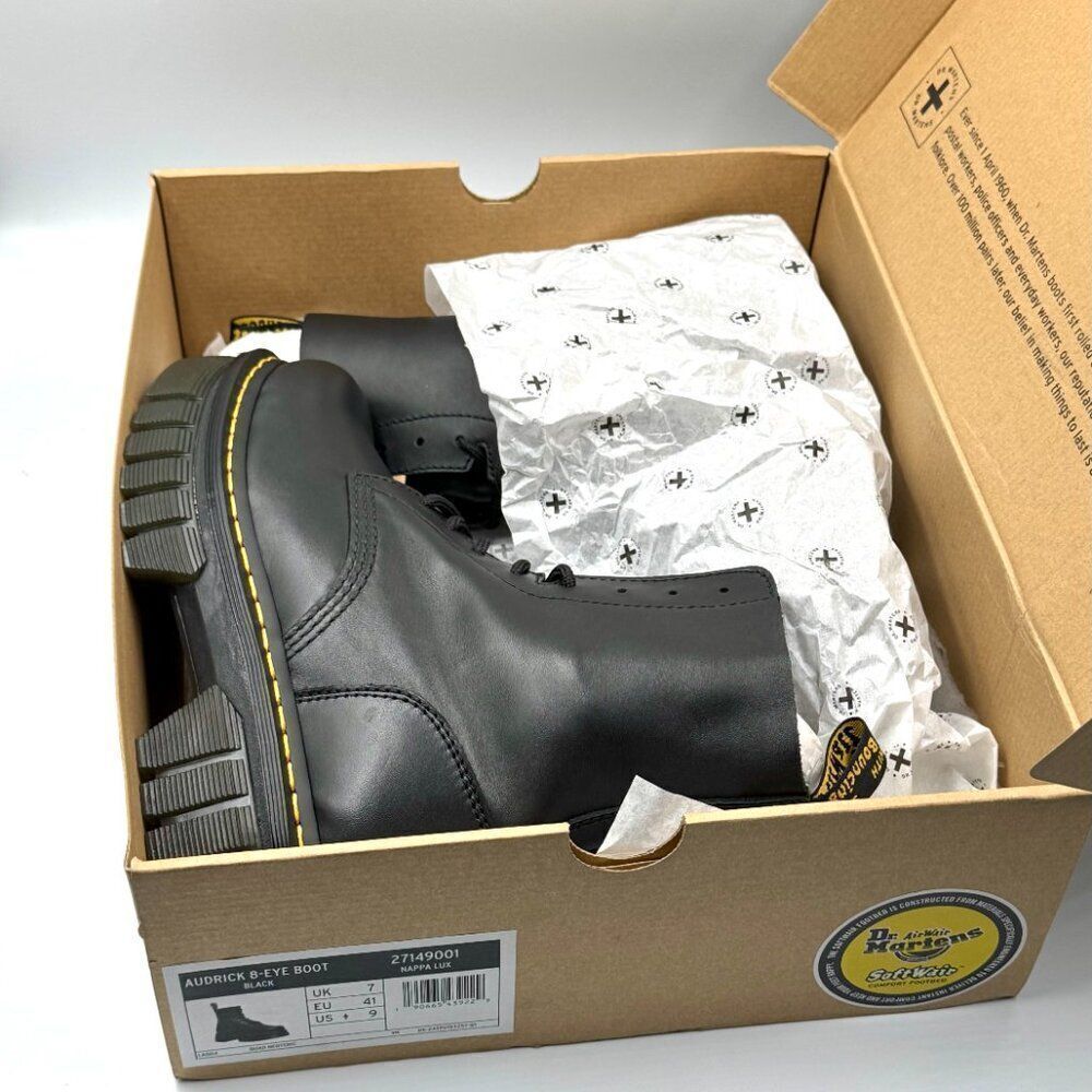 Dr Martens Audrick Nappa Leather Platform Ankle Boots - Picture 2 of 9